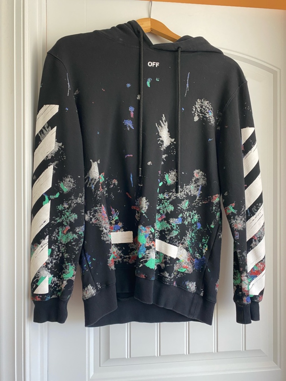 Off-White Trond Life Black Paint-Splatter Hoodie